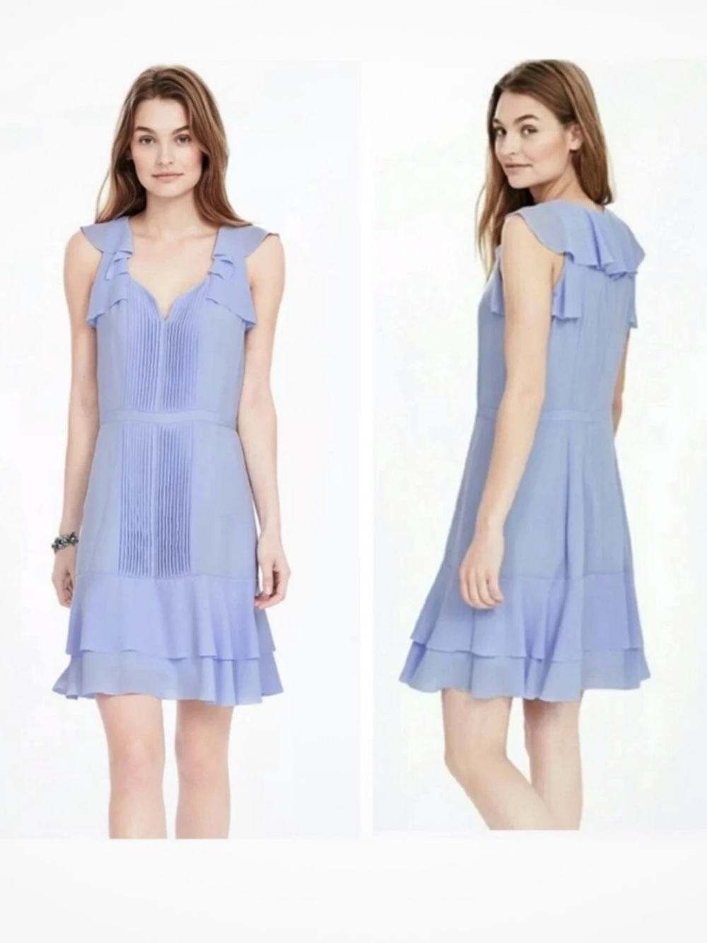 Laundry By Shelli Segal Powder Blue Ruffled Midi Dress